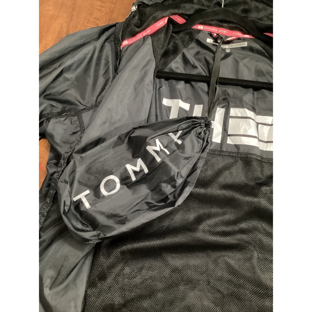Tommy Hilfiger Sport Windbreaker Jacket Women's Black Full Zip Lightweight - Picture 8 of 12
